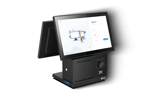 Terminal POS compact avec écran tactile pour l’encaissement en restauration