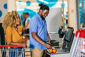 Grocery store self-checkout with Odoo retail POS terminal